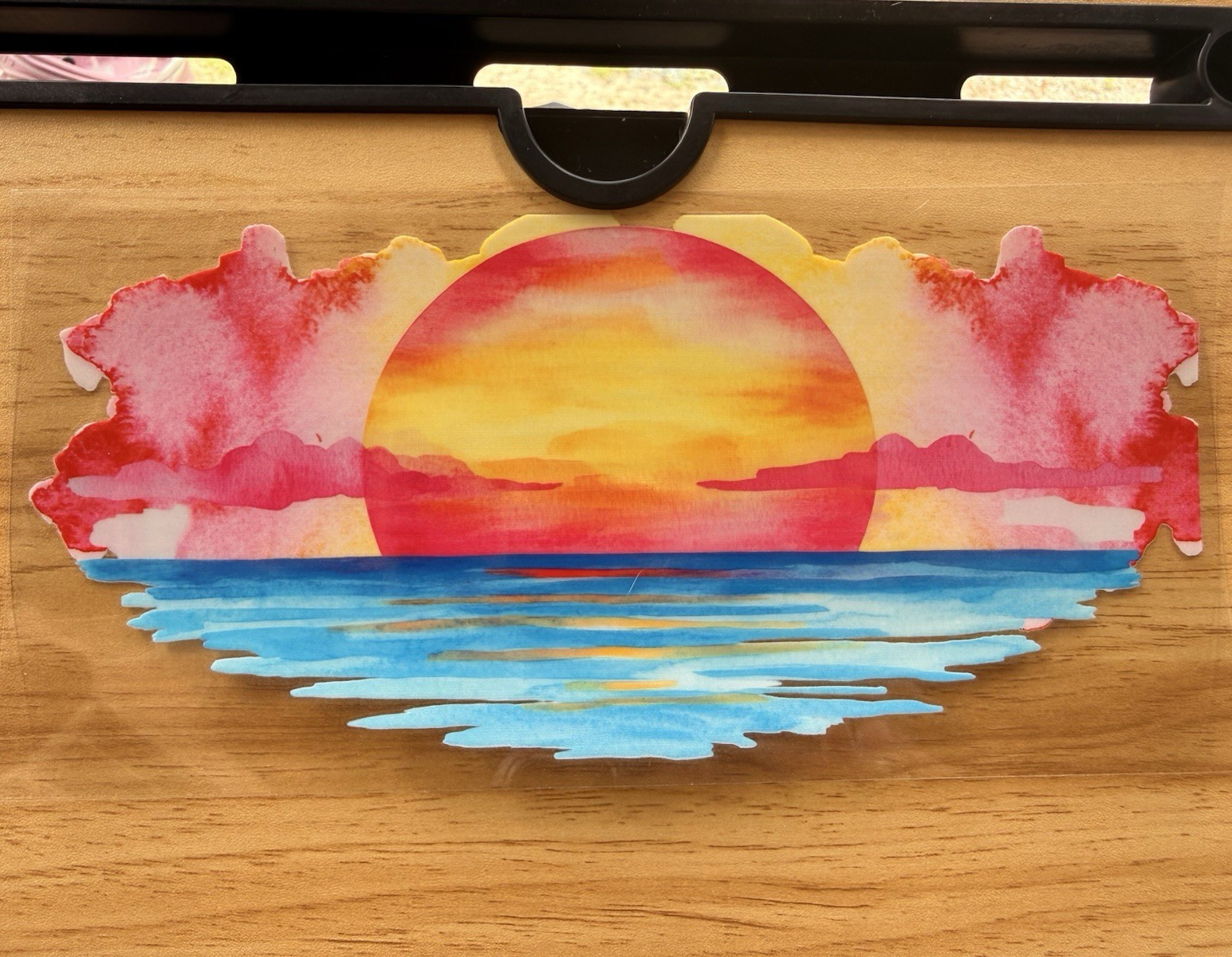 Multicolor Sunset Ocean Landscape Sticker – Seascape View UV DTF Wrap 16oz