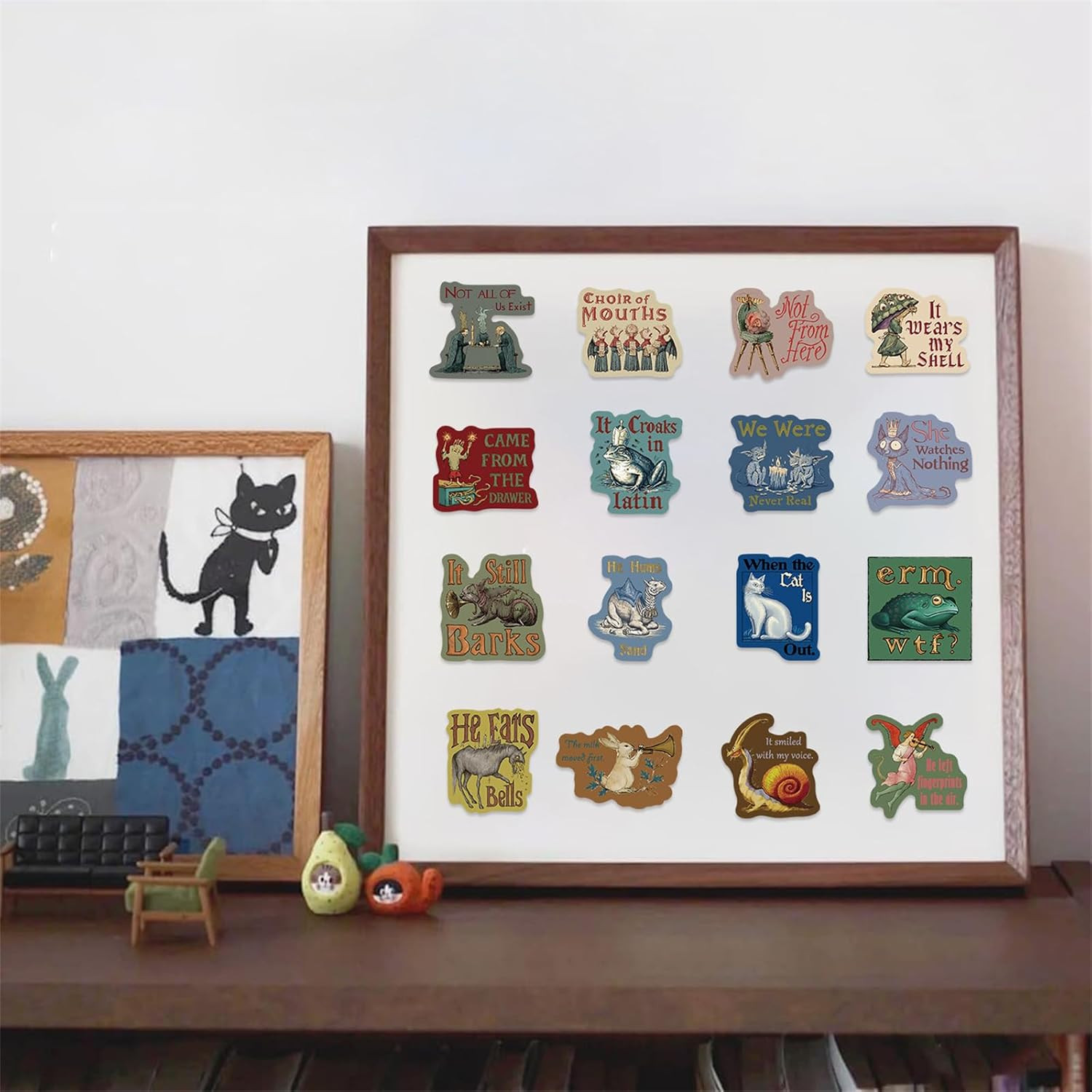 Medieval Abstract Art Stickers Pack, 50Pcs Transparent PET Funny Abstract Aesthe