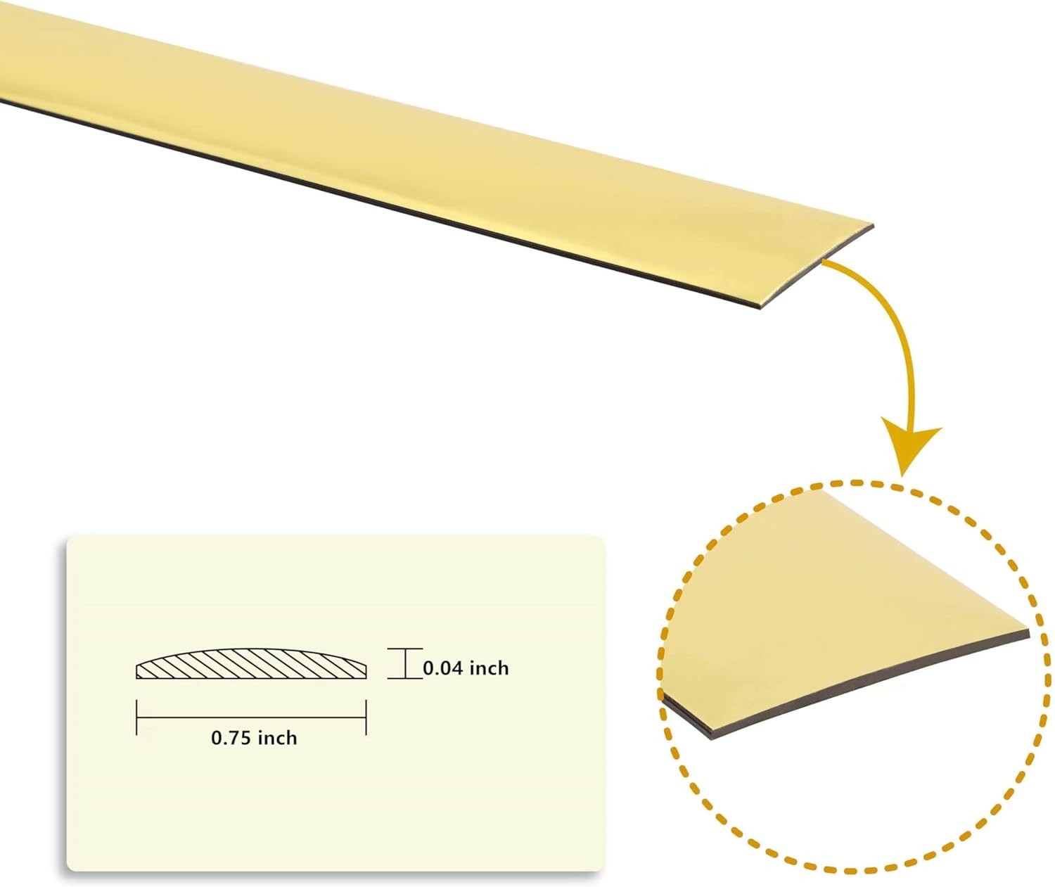 Metallic Gold Wall Decal Peel and Stick Flexible PVC 1/2 IN X 16.4 FT,