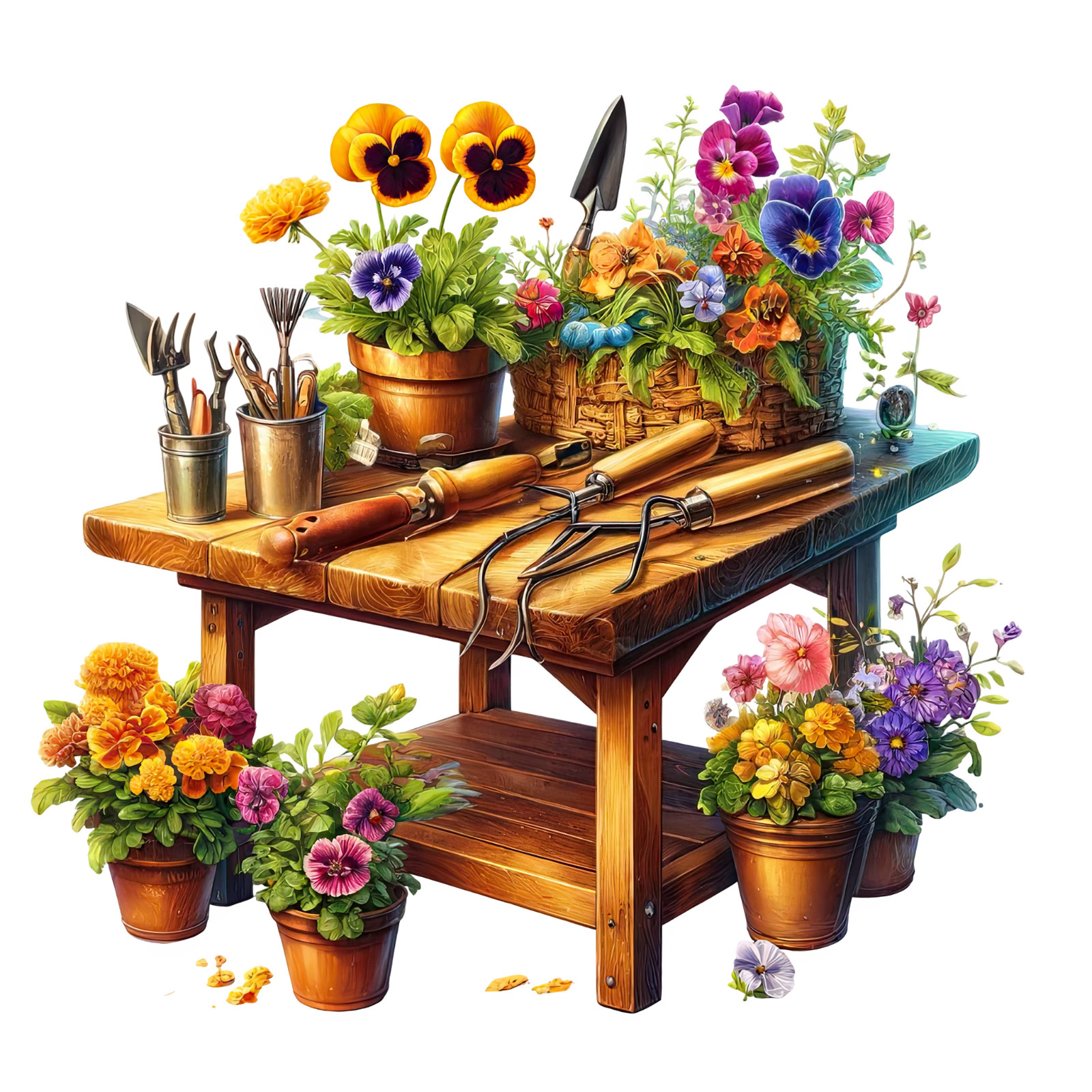 Wall decal sticker garden 18 x 18 cm large