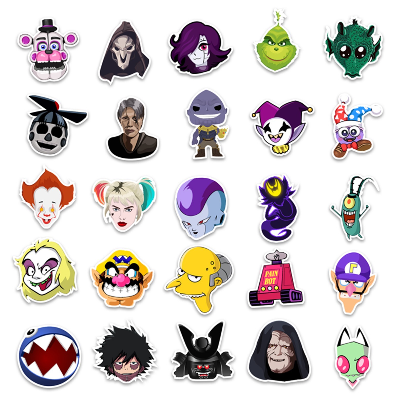 50 Pcs Stickers Villain Anti-Hero Movie Animation Car Luggage Skateboard Vinyl
