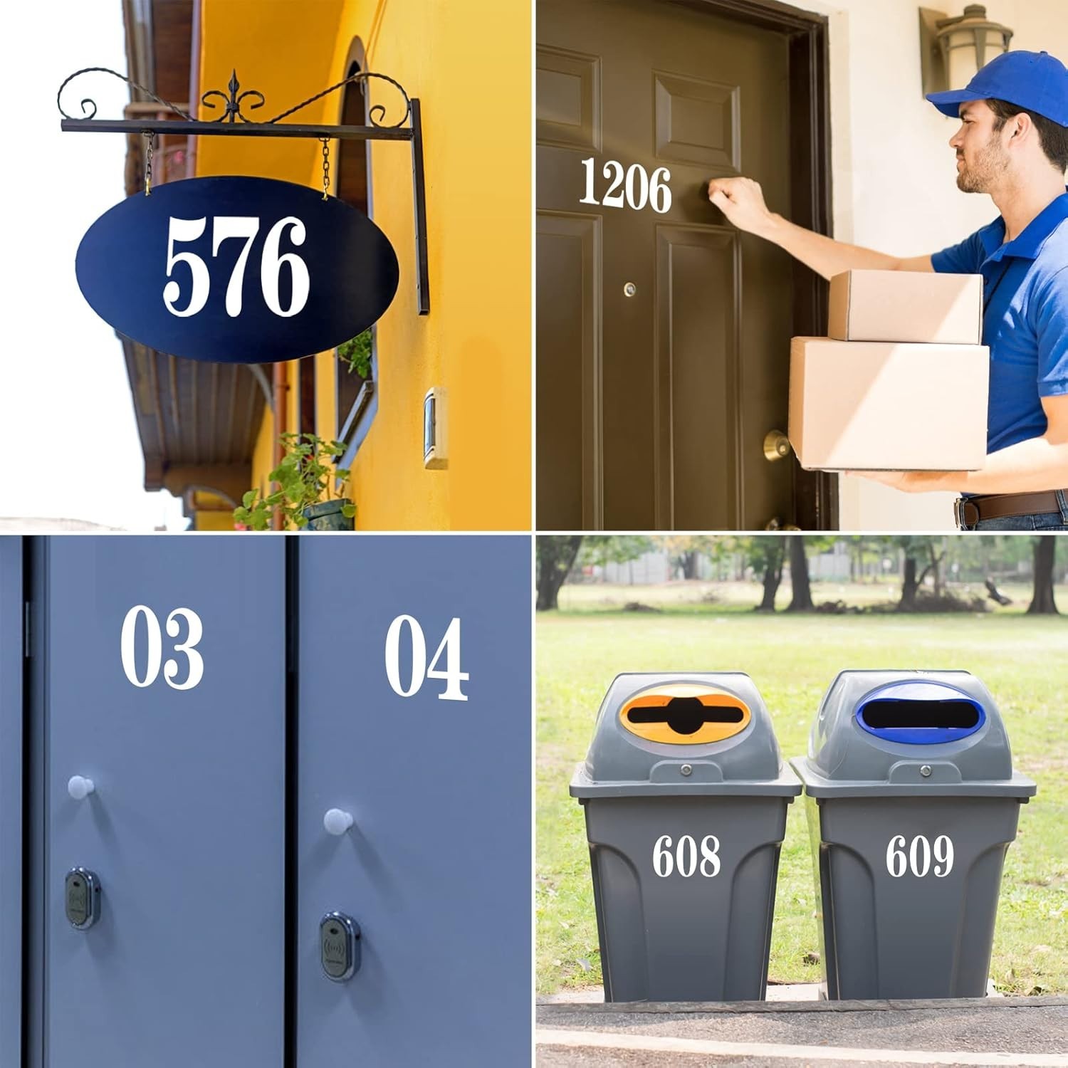 60 Pack Waterproof Vinyl Mailbox Numbers – Bright White for Easy Identification