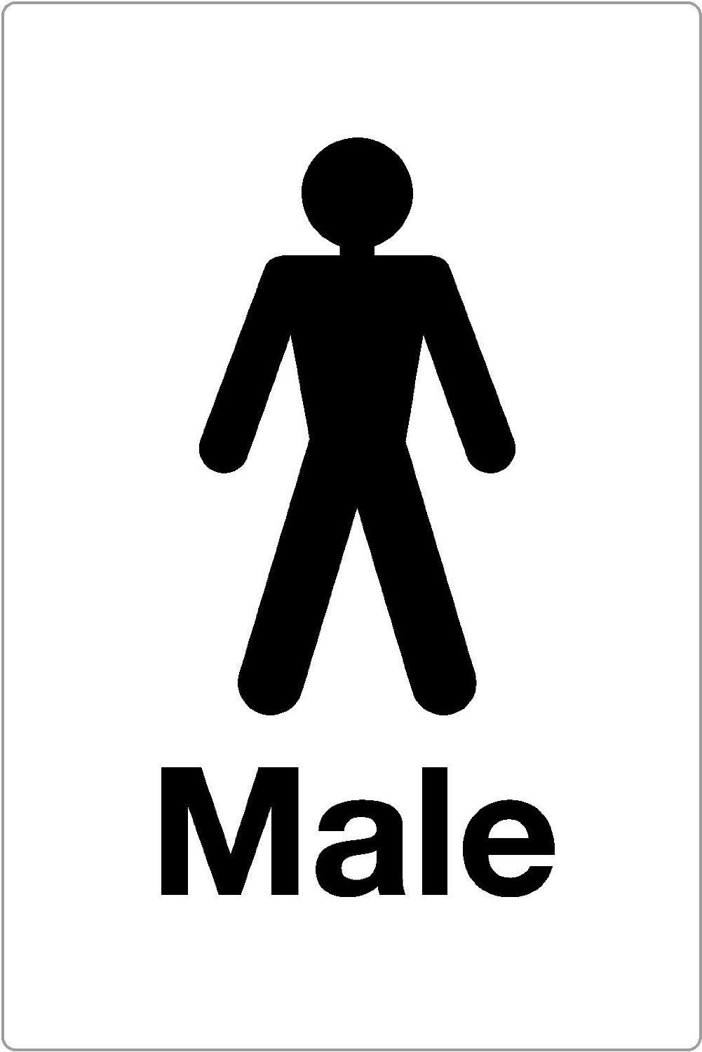 Male Toilet Gents Washroom Door Sign 10x15cm Self-adhesive Vinyl Sticker