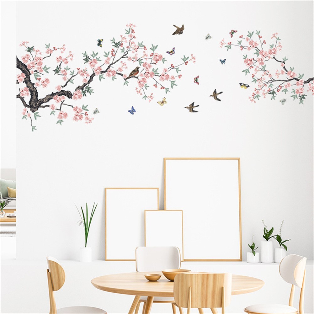 Easy To Apply Bedroom Living Room Branch Bird Stickers Bedroom Wall Stickers