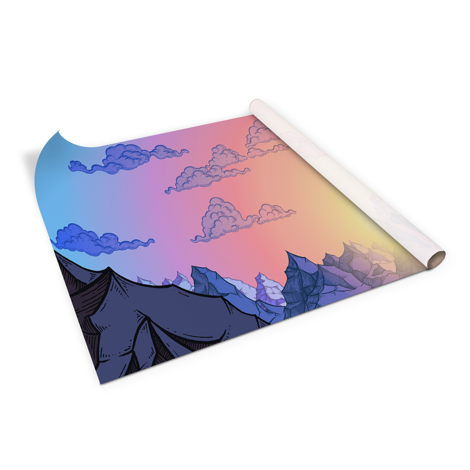 Worktop Covering Stickers Self Adhesive Vinyl Wrap Cloud mountains 100×50