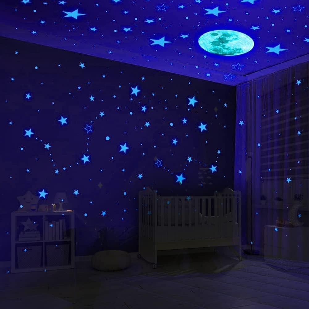 Eco-Friendly 1120 Pcs Glow in The Dark Ceiling Stars for Children's Room Decor