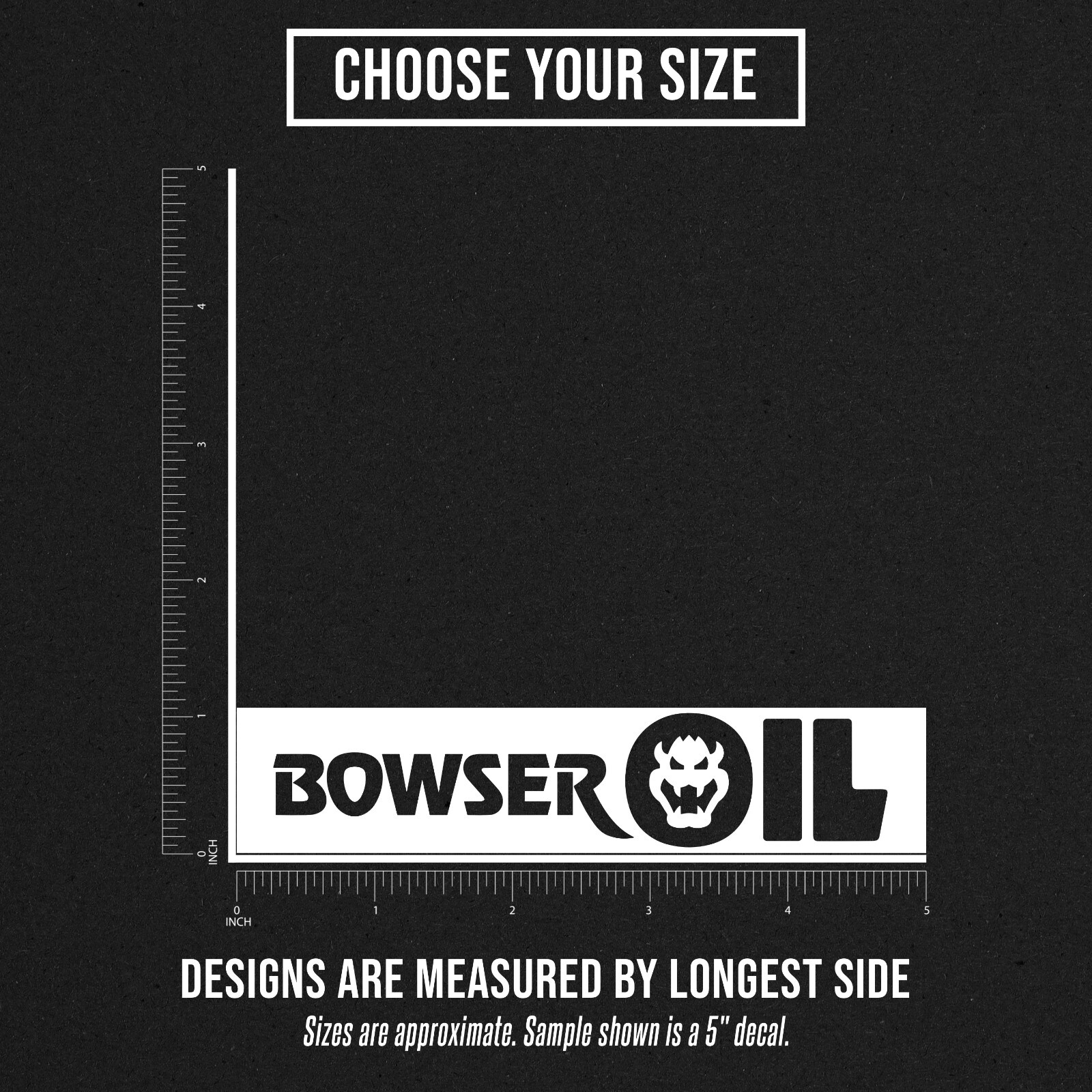 Super Mario Bros Bowser Oil Logo Die Cut Vinyl Decal Sticker