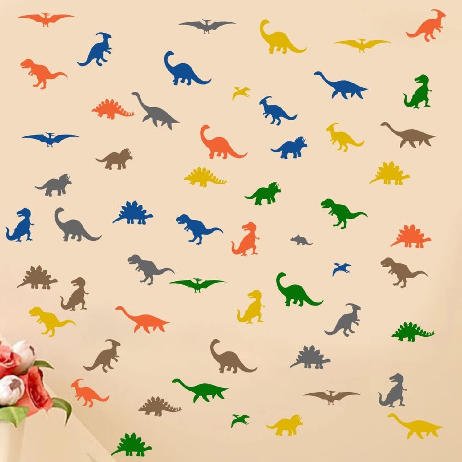Dinosaur Wall Sticker Vinyl Decals for Nursery Bedroom Boys or Girls Room Pla…