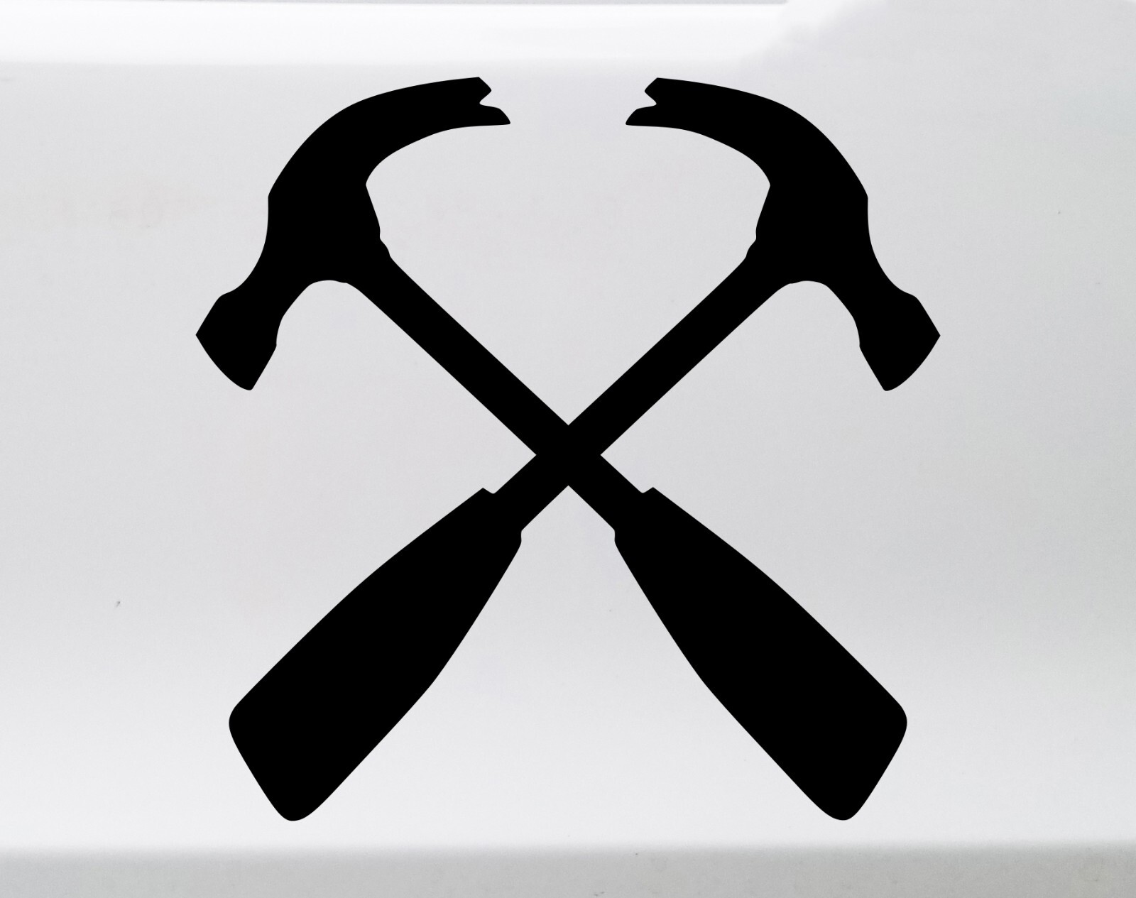 Crossed Hammers Vinyl Decal – Claw Carpentry Construction – Die Cut Sticker