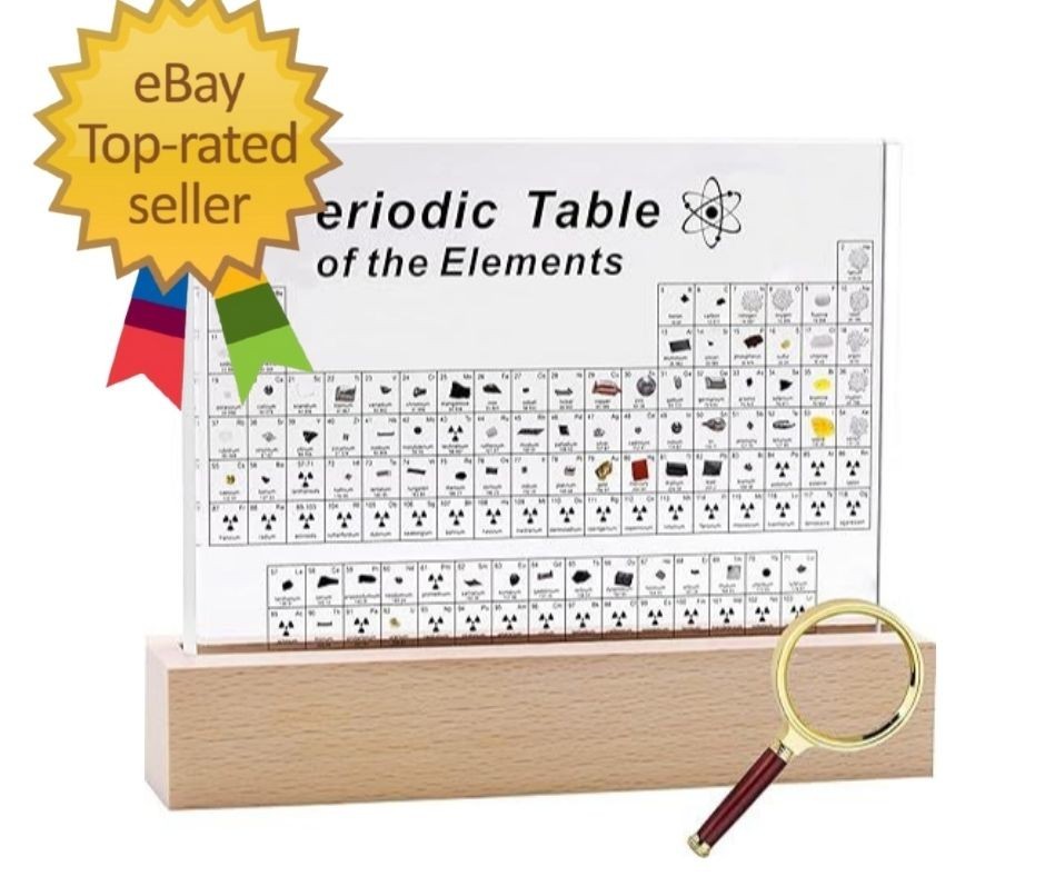 Periodic Table with 83 Real Elements Inside, Acrylic Periodic Table of Chemical