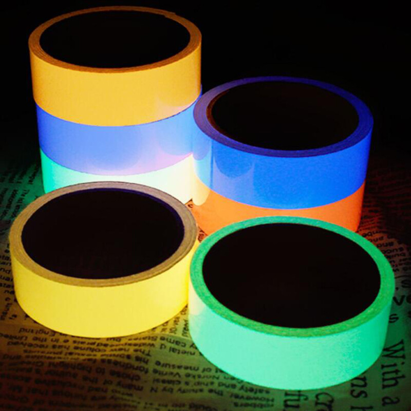 Glow In The Dark Sticky Tape Self Adhesive Luminous Saftey Film Sticker Roll DIY