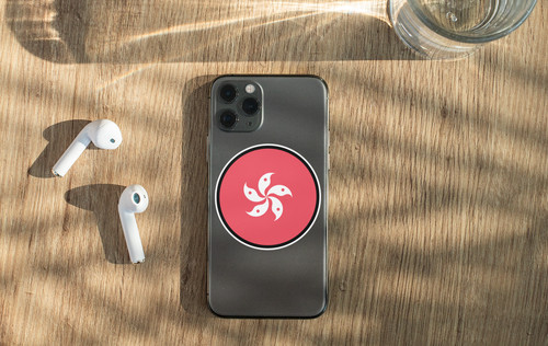 Hong Kong Flag Circle Sticker Decal
