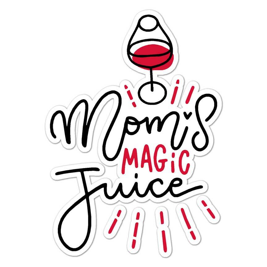 Mom's Magic Juice, Vinyl Decal Sticker, Indoor Outdoor, 3 Sizes, #7734