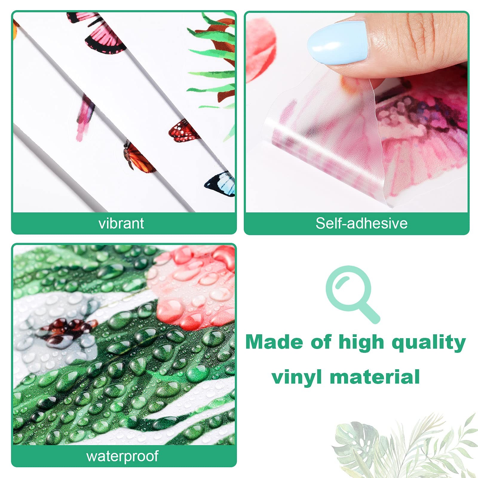 Zonon 3 Sheets Hummingbirds Wall Stickers Murals Peel Decals Birds Colorful