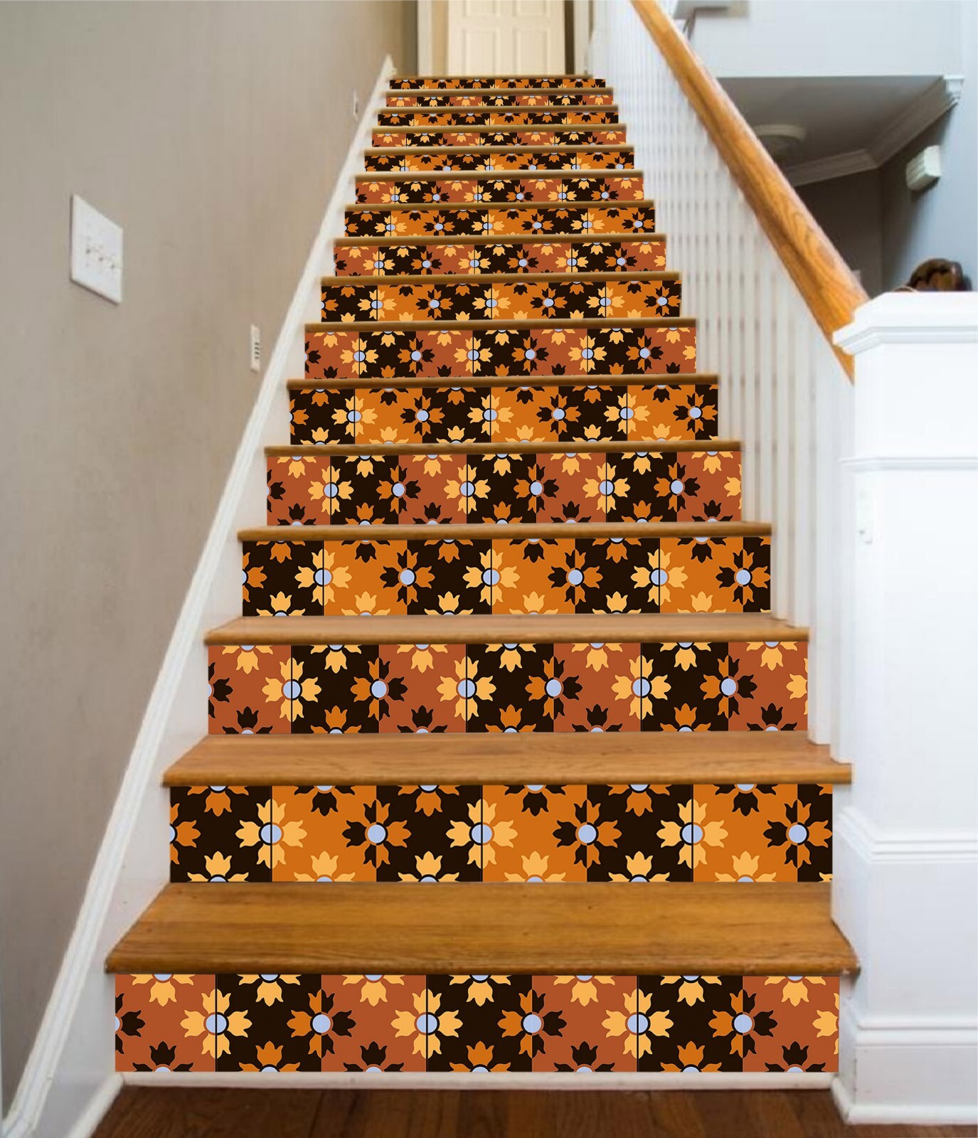 3D Yellow Black ZHU434 Stairs Risers Decoration Photo Mural Vinyl Wallpaper Amy