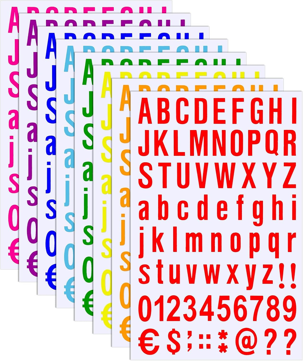 8 Sheets Self Adhesive Vinyl Letters Numbers Kit, Mailbox Numbers Sticker for Ma