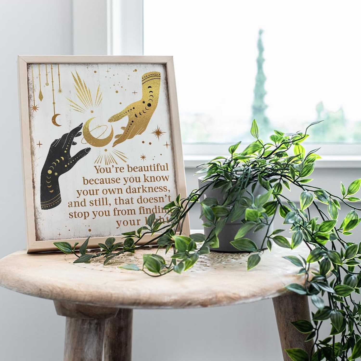 Boho Gothic Wall Decor LARGE 11×14 – Witchy Home Decor – positive Quotes Wall…
