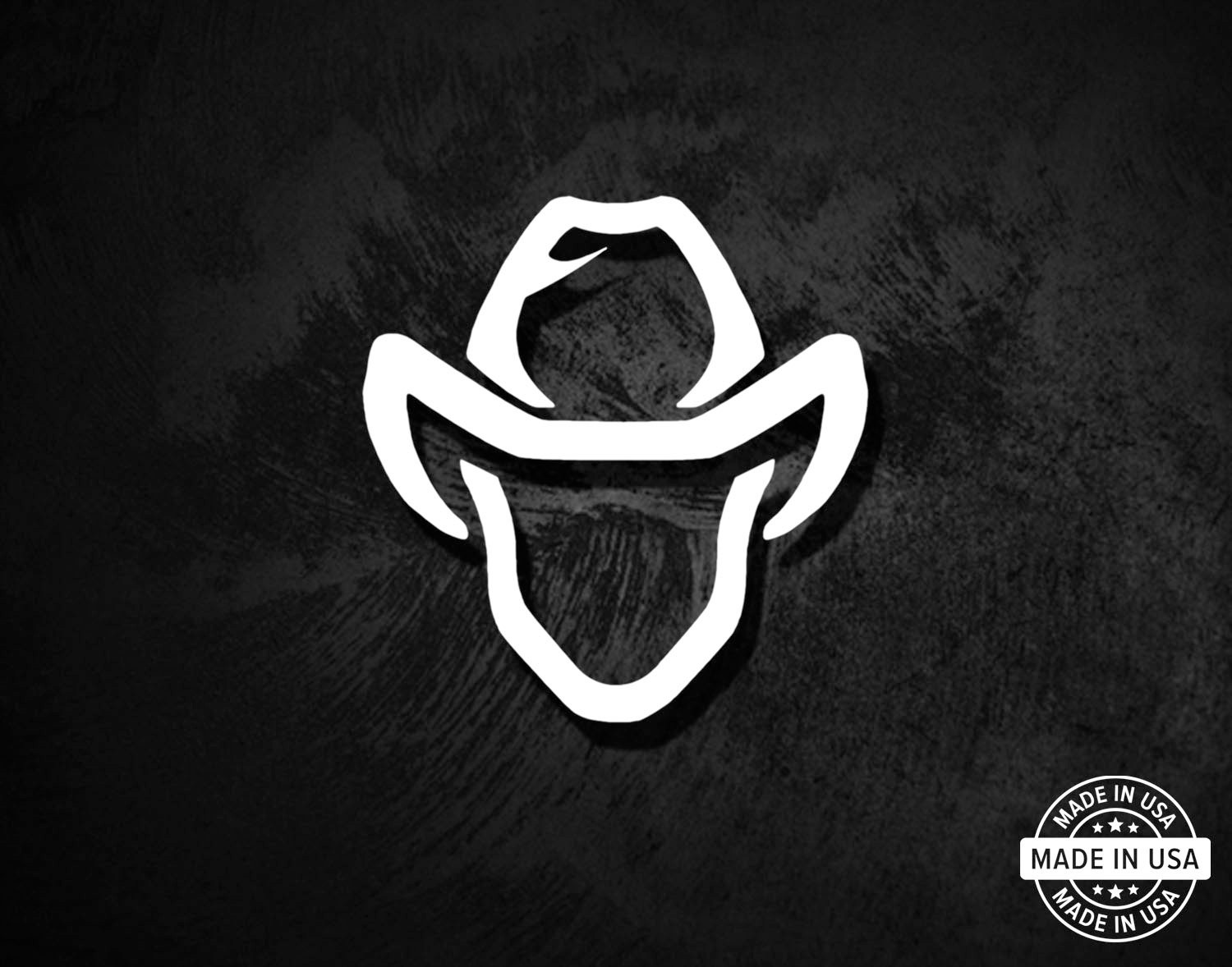 Cowboy Hat Decal, Vinyl Die Cut Sticker, 100% Made In USA