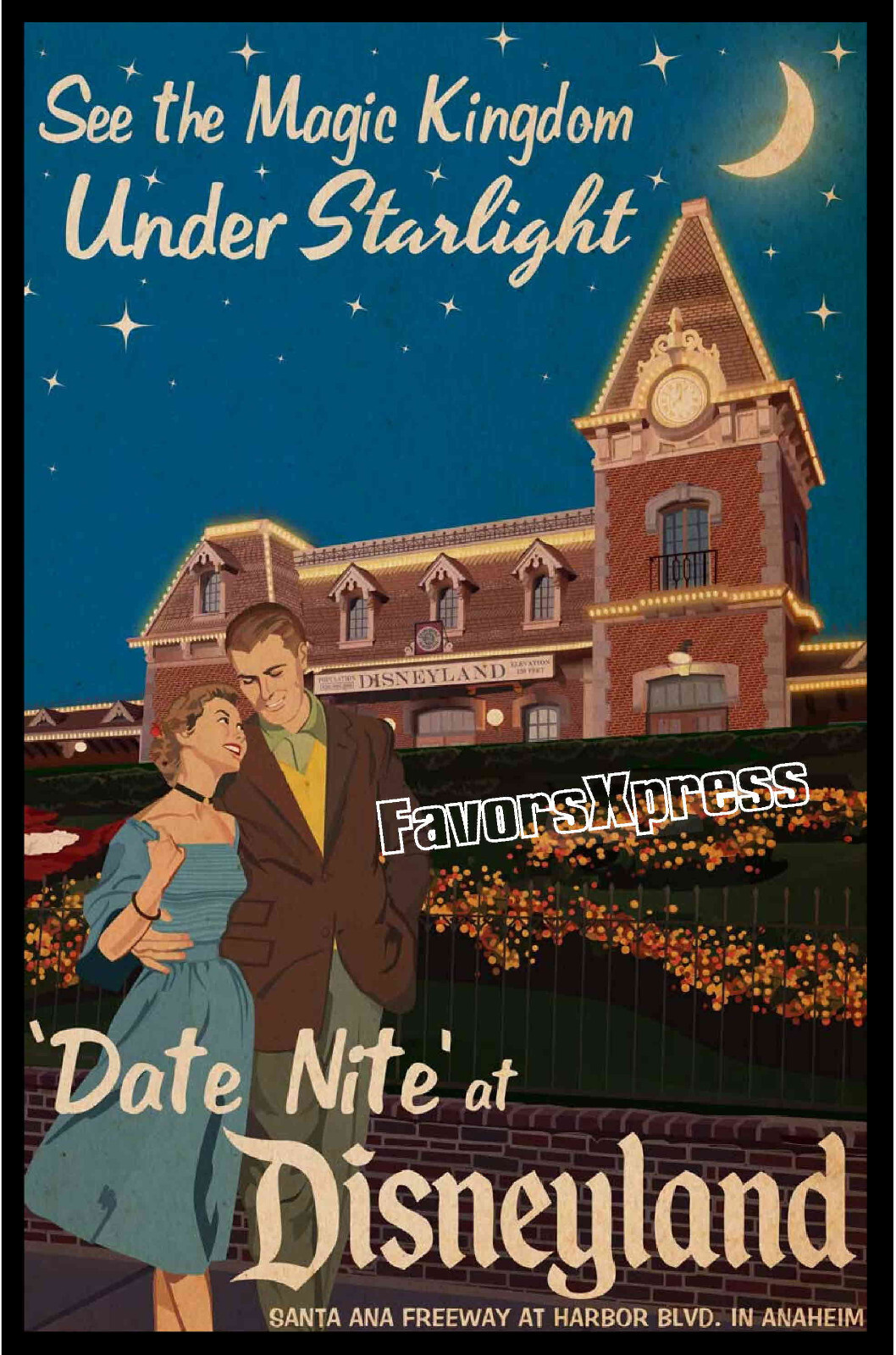 1960's DATE NIGHT AT DISNEYLAND VINTAGE PROMO POSTER PHOTO MAGNET 3×4 in