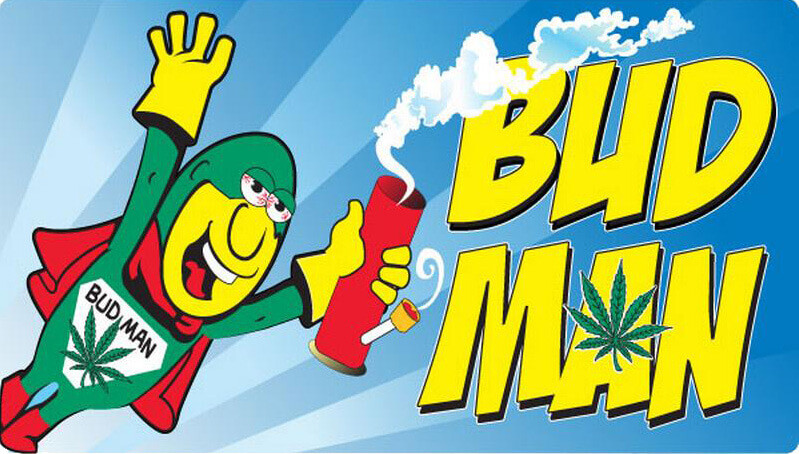 Bud Man – Large – 6" x 4.5" – Rectangle Vinyl Sticker