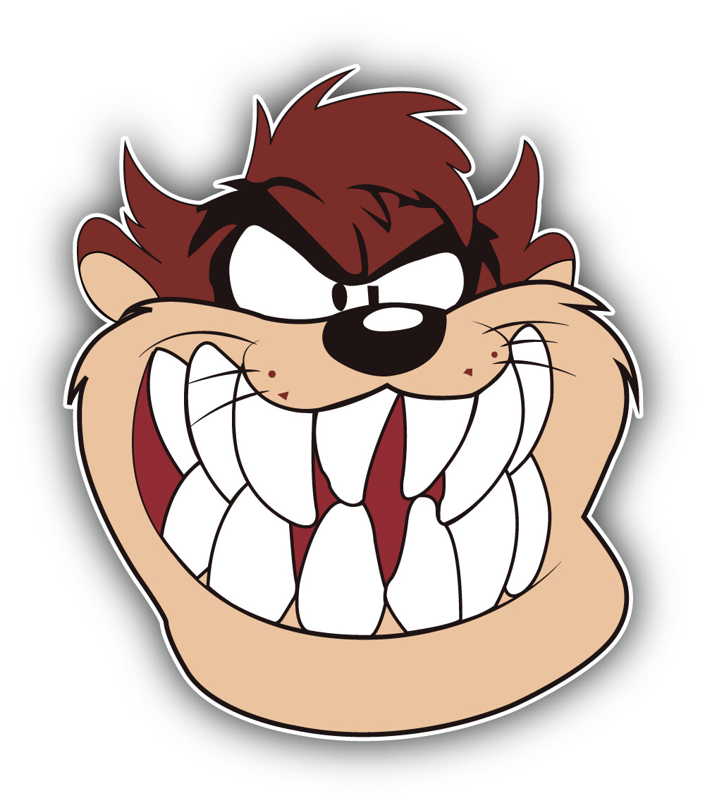 Looney Tunes Cartoon Taz Sticker Bumper Decal – "SIZES"