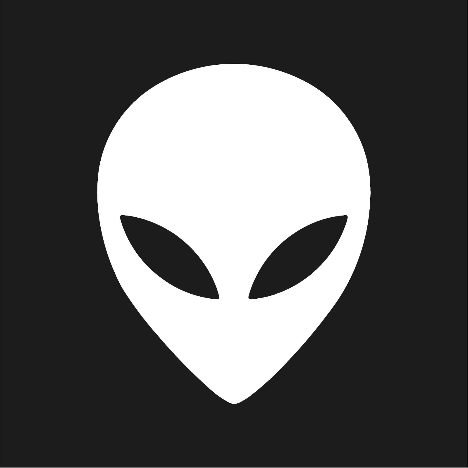 Alien Head Outline Vinyl Decal Car Window Laptop UFO Sticker
