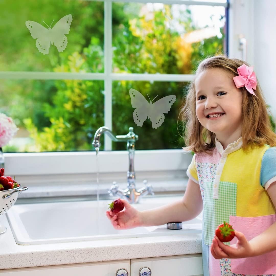 Semi-Transparent Butterfly Window Alerts – Eco-Friendly Bird Protection Decals
