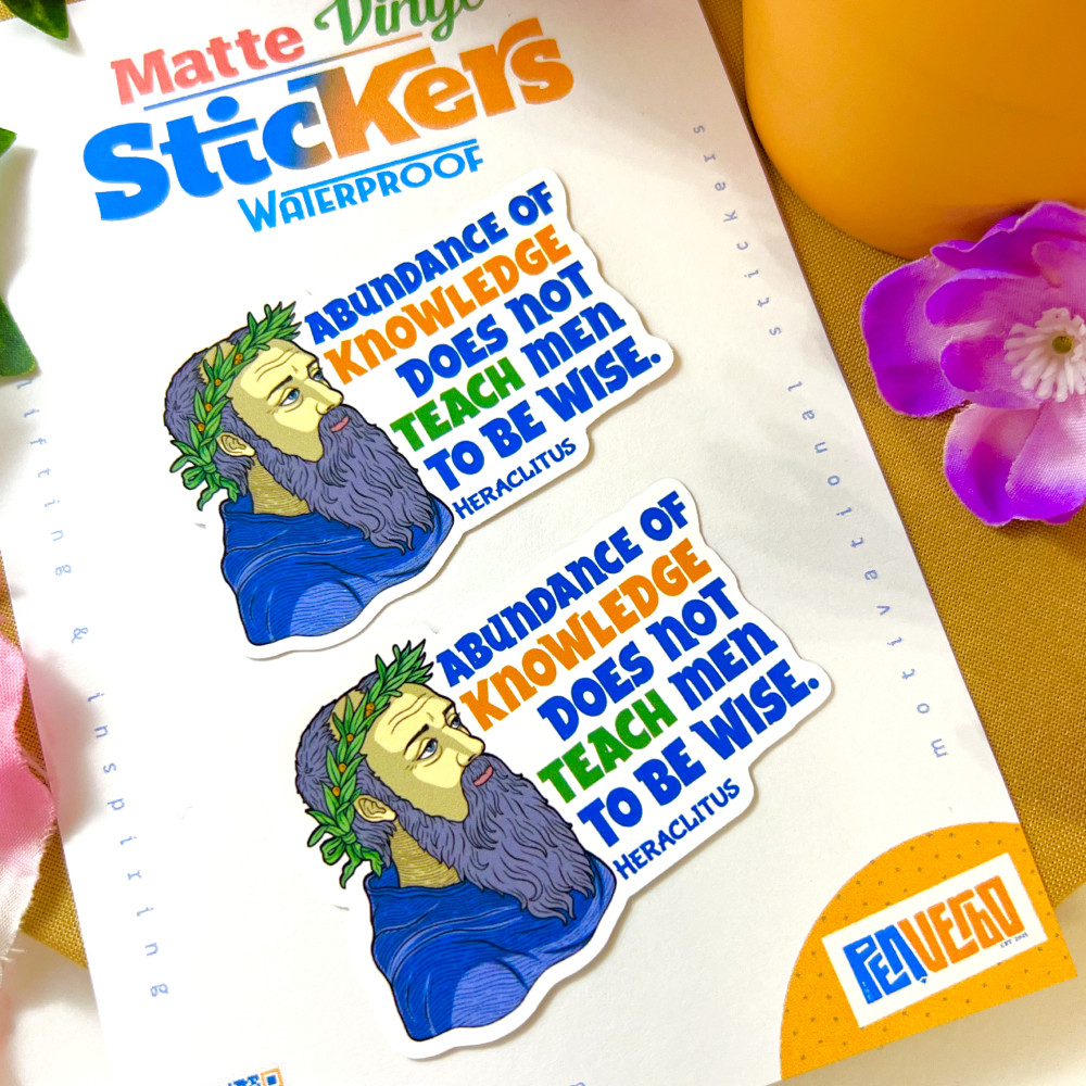 Heraclitus Motivational Quote Sticker 2pcs | Inspirational Quote Sticker | PI532