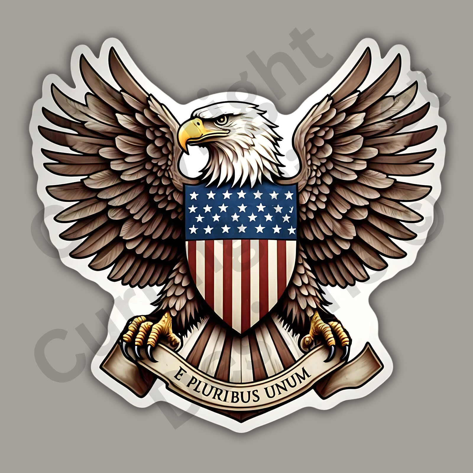 American Eagle E Pluribus Unum American Flag USA Patriotic 3" Vinyl Sticker