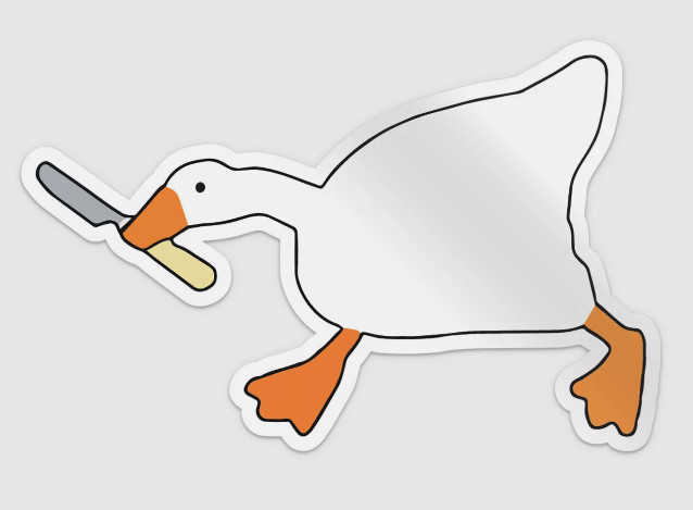 Goose With Knife Untitled Goose Game sticker Logo laptop vinyl decal
