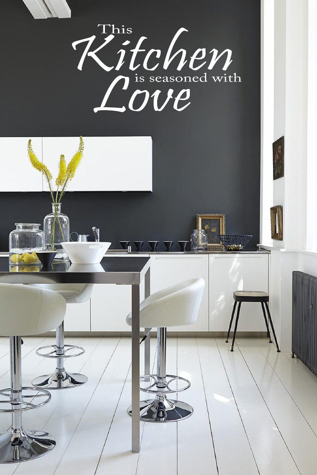 THIS KITCHEN IS SEASONED WITH LOVE WALL ART/DECAL QUOTE STICKER – KITCHEN