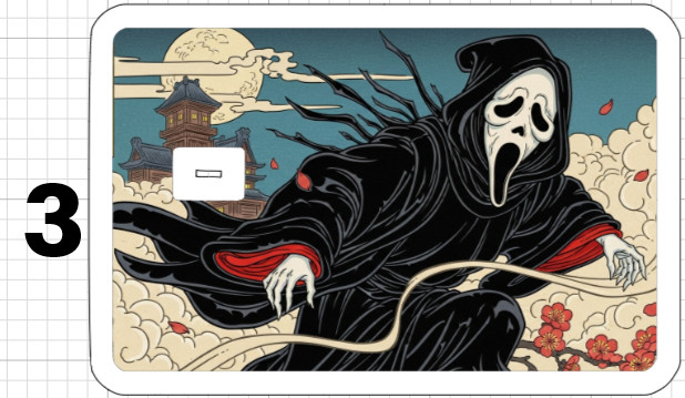 Uyiko-e Ghostface Debit Credit Card Sticker Skin Halloween Horror Uyiko Anime US