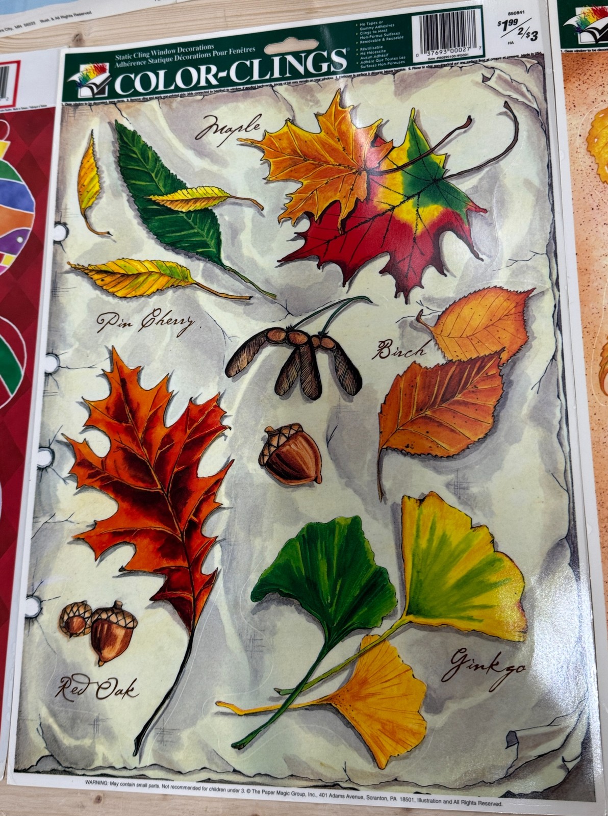 Vintage Window Clings Decals Easter Spring Fall Christmas Decor Lot of 5