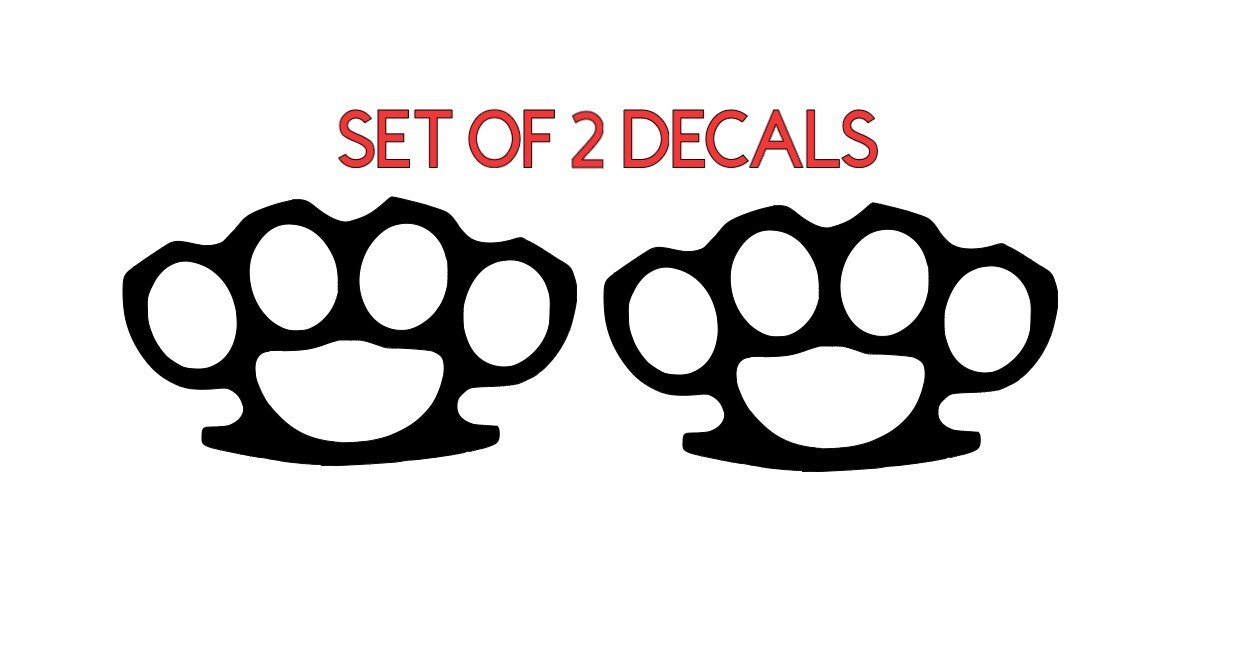 Brass Knuckle Decal – Multiple Sizes & Colors Available – Defense Fight Swing