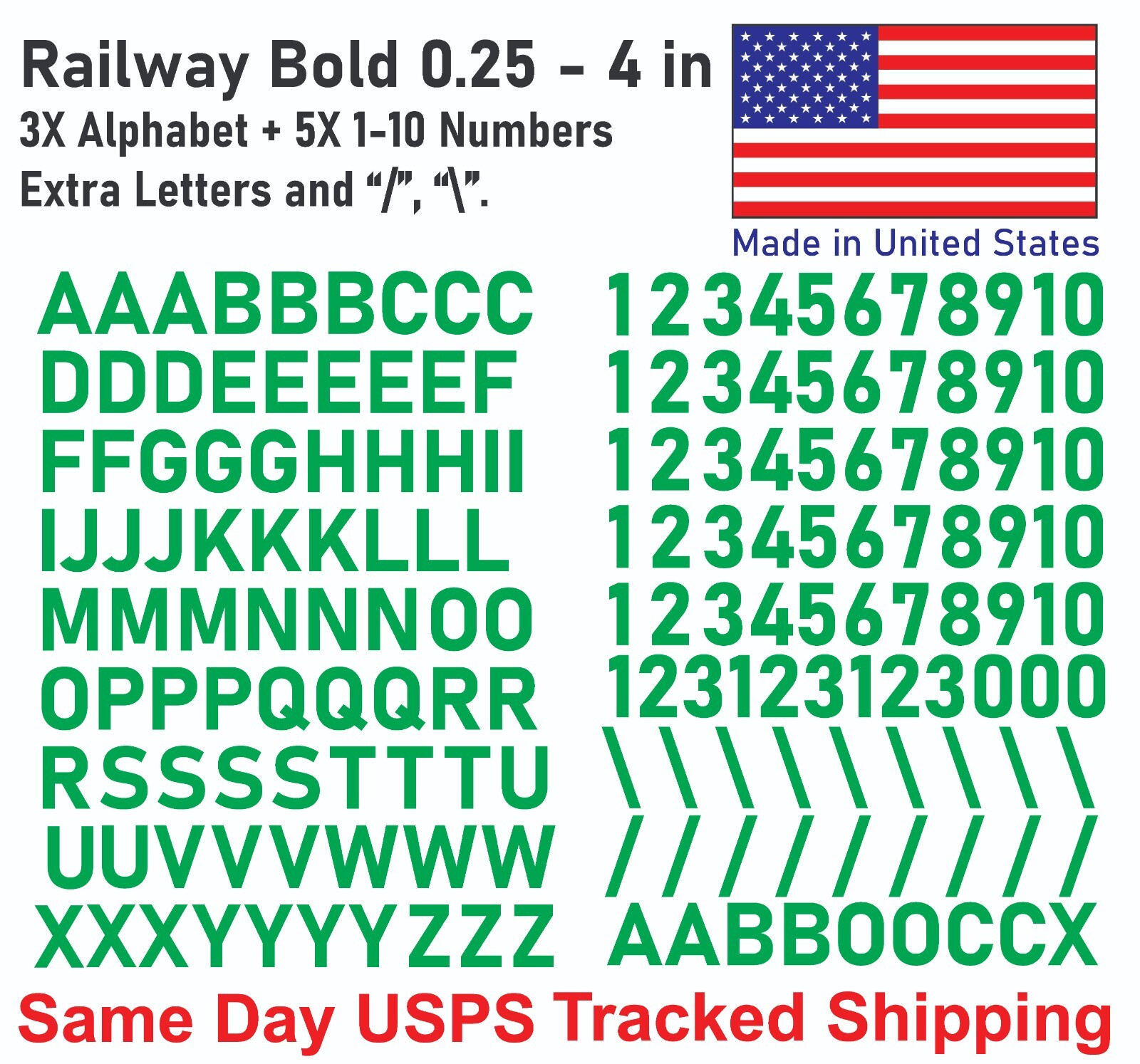 3X Alphabet & 0-10 Vinyl Decal Numbers – Mailbox, Wall, Address, Locker Stickers
