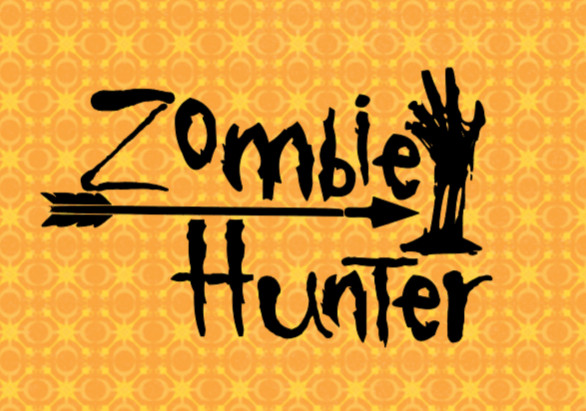 Zombie Hunter Vinyl Decal Removeable Permanent Cling Ironon Windows, Walls fun