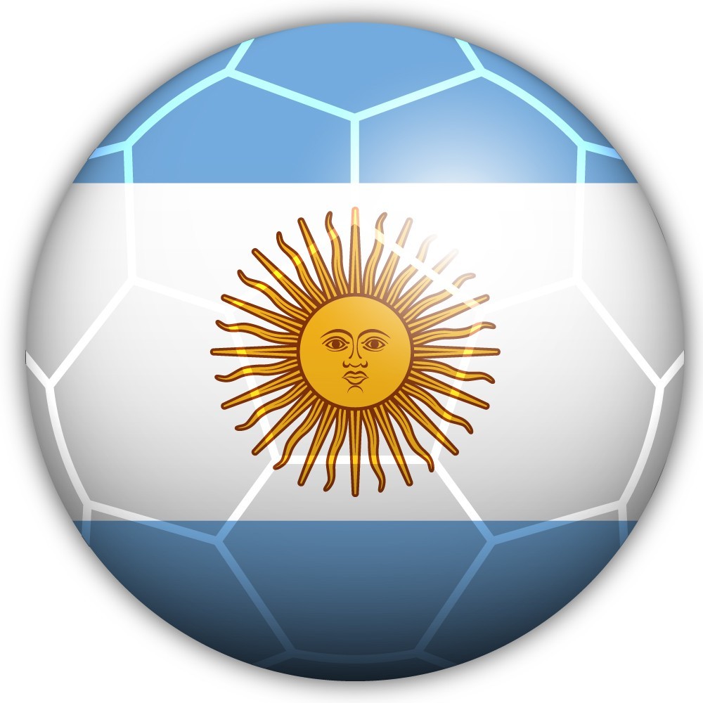 Argentina Soccer Ball Round Shaped Flag Cut To Shape Vinyl Sticker