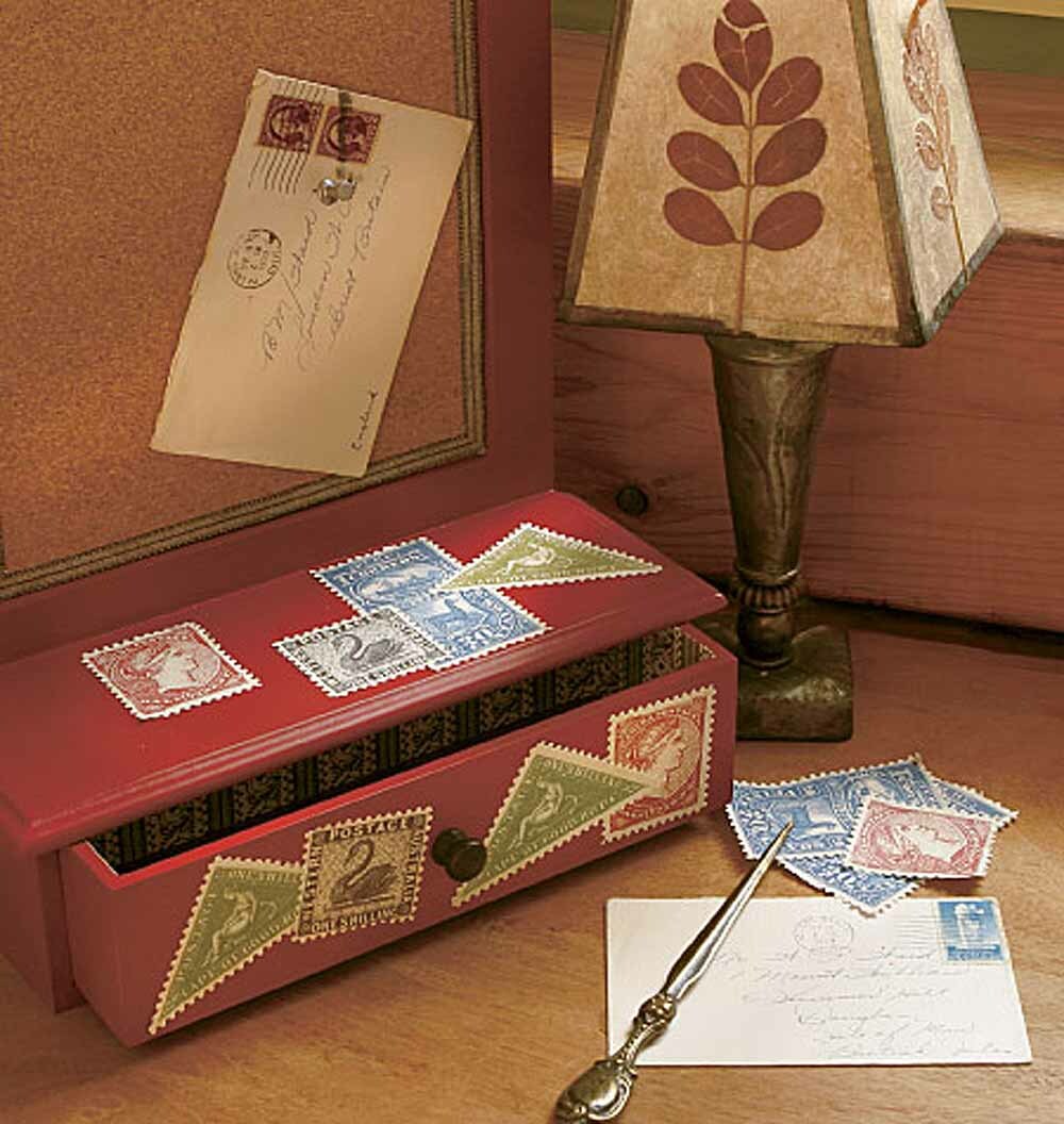 Stamp Stickers 25 Wallies Travel Mail Decorate Decals Walls Wood or Any Surface