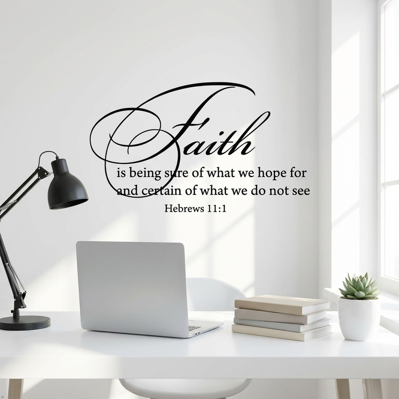Hebrews 11:1 Faith Wall Decal Inspirational Bible Verse Vinyl Sticker for Home
