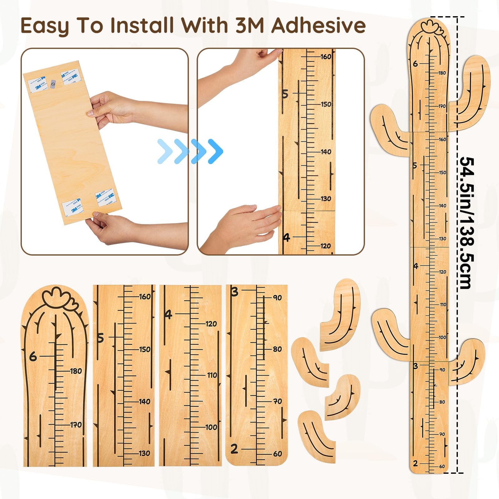 Beinou Growth Chart for Wall Wood Height Kids Measurement…
