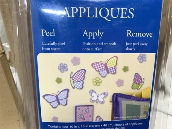 12 Pkgs. 480+ Butterfly and Flower Decals Stickers Appliques/Removable/Reusable