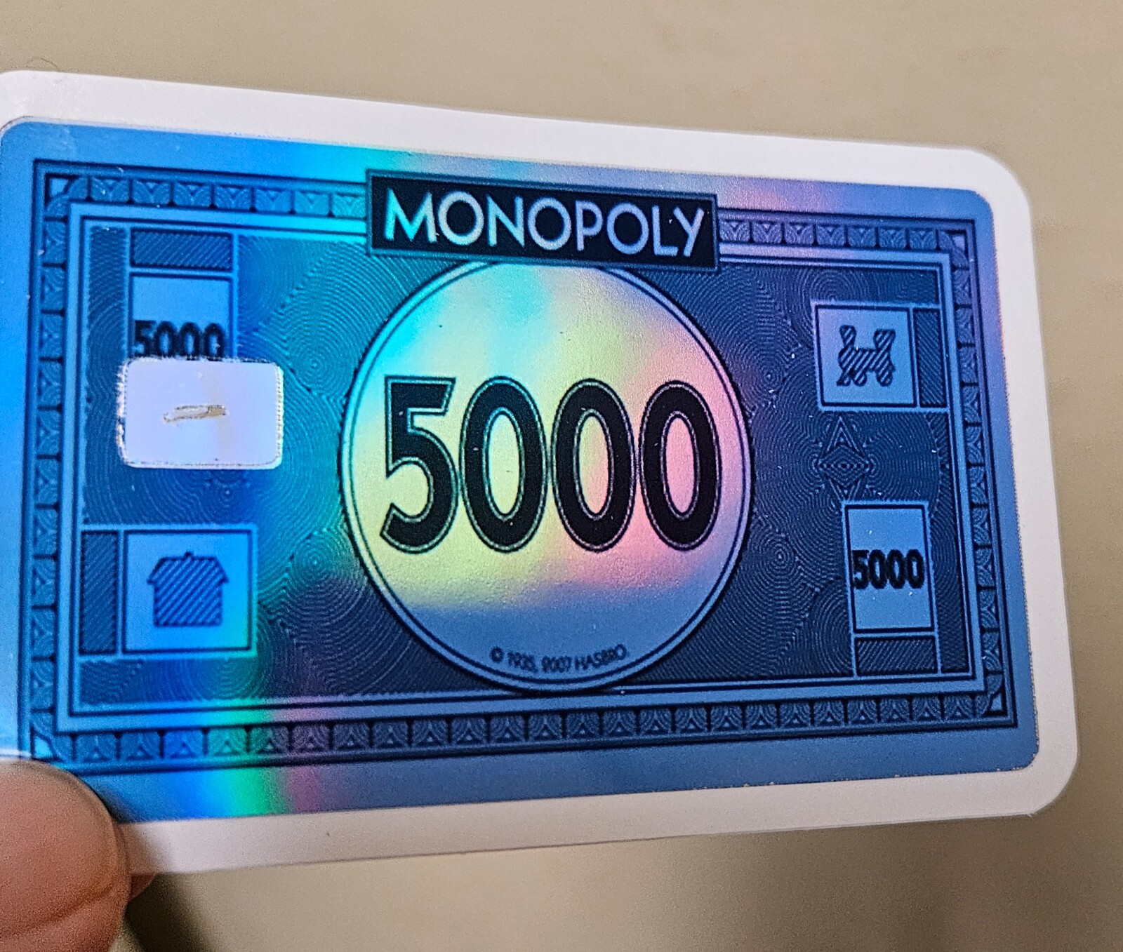 Monopoly Money $5000 Credit Debit Card Skin Stickers 5000 Dollars Holograph ATM