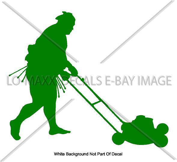 Sumo Wrestler Cutting Grass Lawn Maintenance Weekend Warrior Die Cut Vinyl Decal
