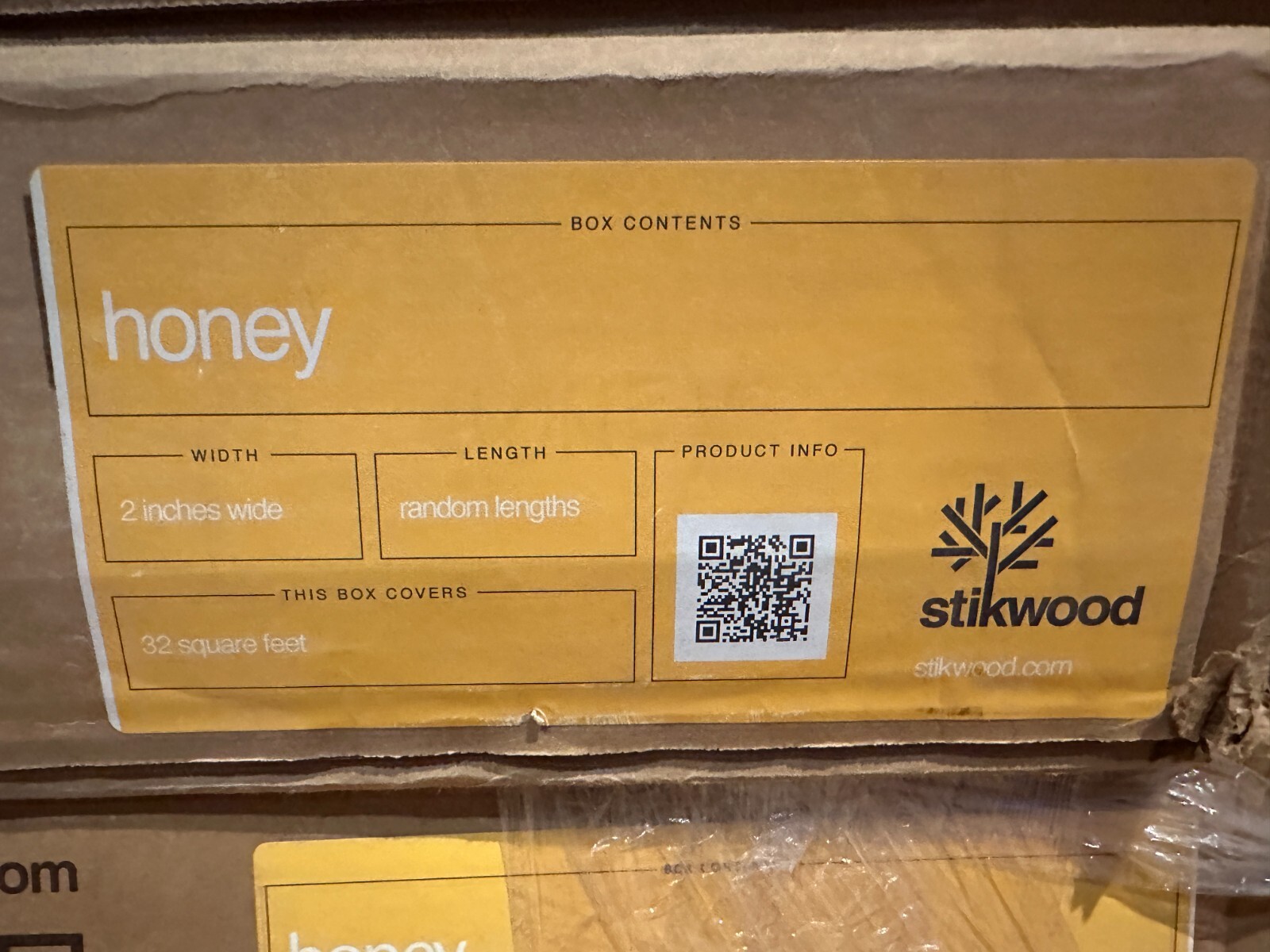 Stikwood 2" Honey Peel and Stick Wood Wall Planks, 1/8" thickness