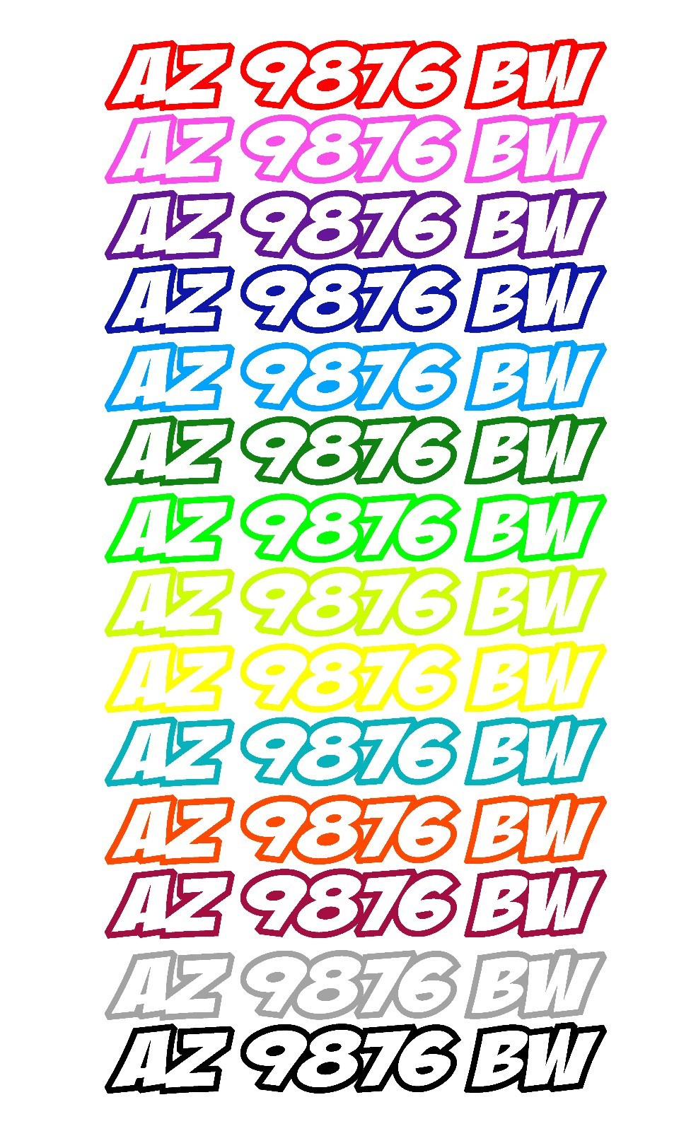 BOAT PWC WATER CRAFT HULL ID JET SKI SEA DOO CUSTOM REGISTRATION DECAL STICKER 9
