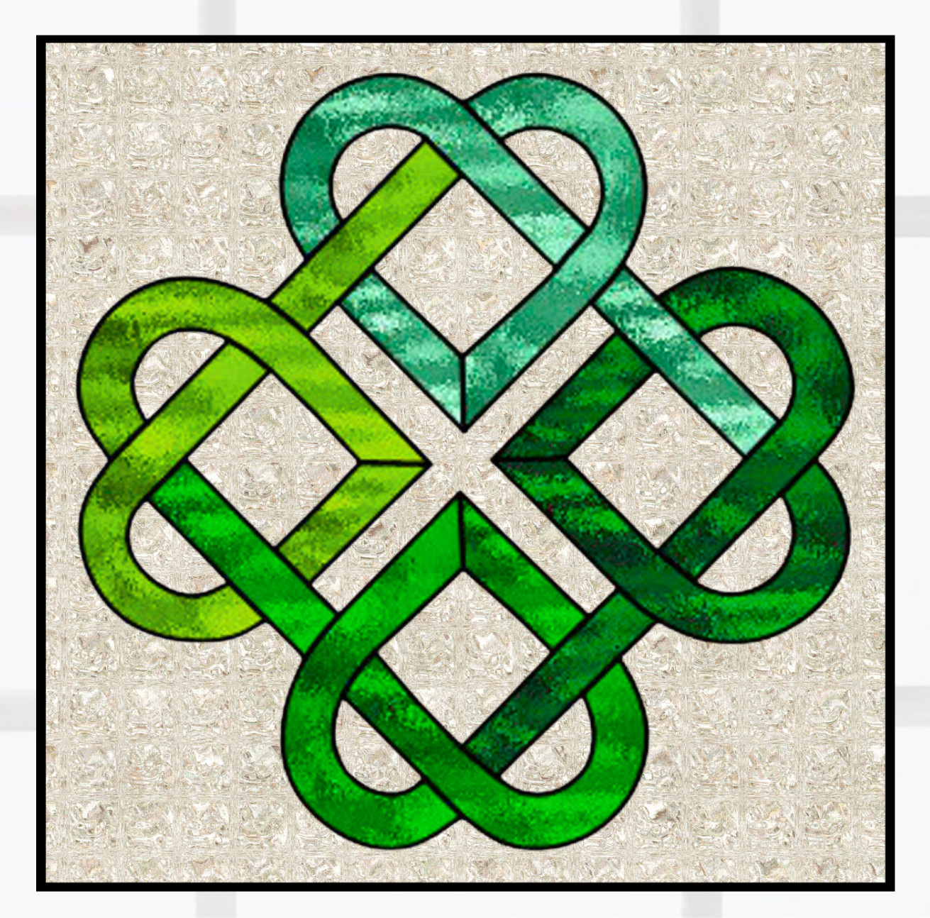 Celtic Knots Faux Stained-Glass WINDOW CLING Size 8" Vinyl