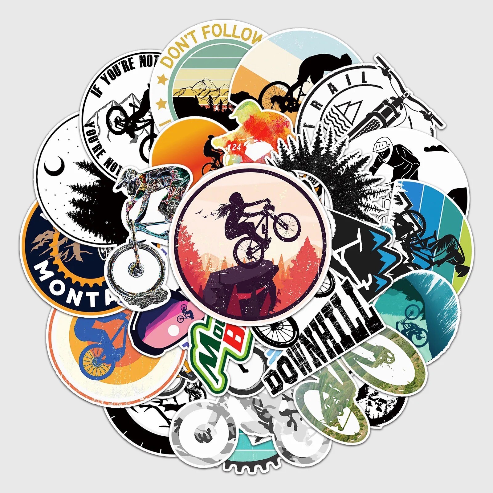 50 PCS Mountain Biking Adventure Sports Stickers Decals Hydro Yeti Free Shipping