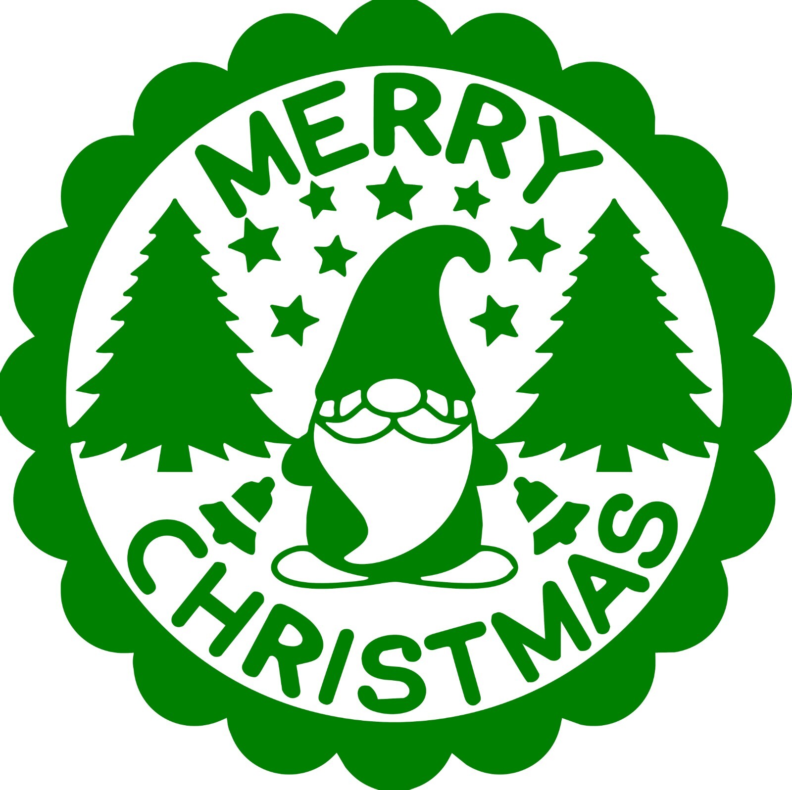 Christmas Gnome Decal 5" h X 5" w