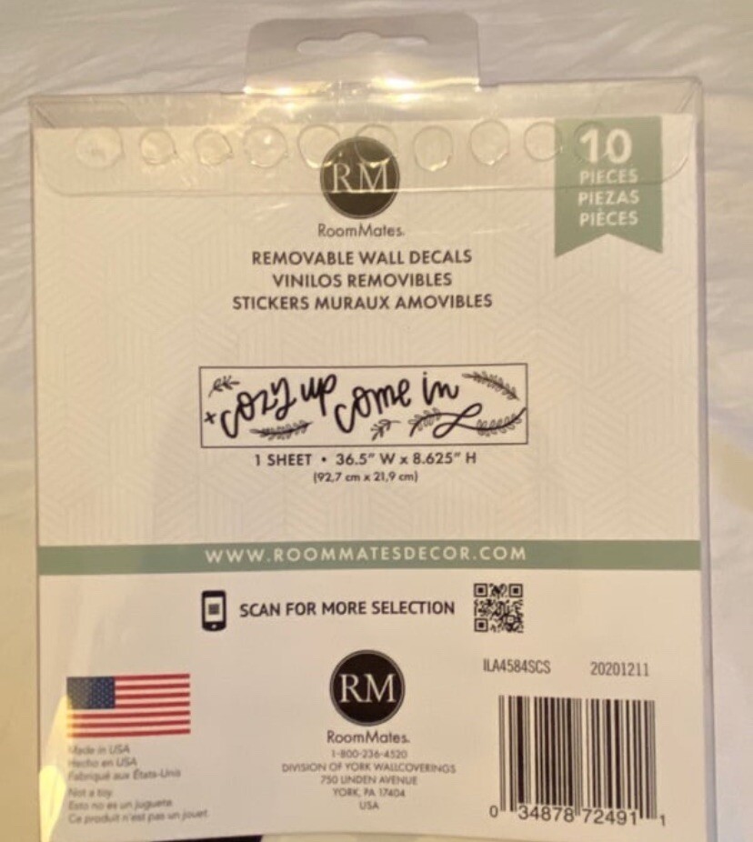 Lot Of 4 Removable Wall Decals