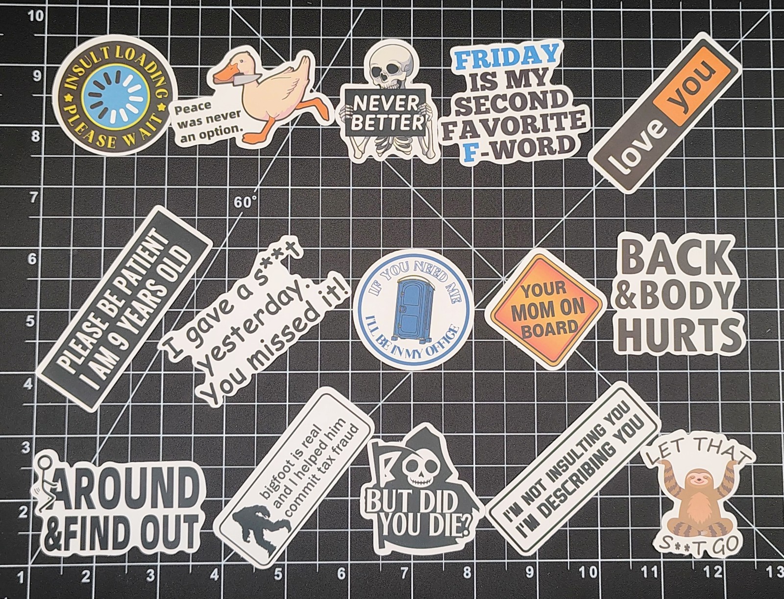 100 Pcs Funny Meme Stickers Pack Vinyl Decals Sarcastic Adult Humor Joke Lot
